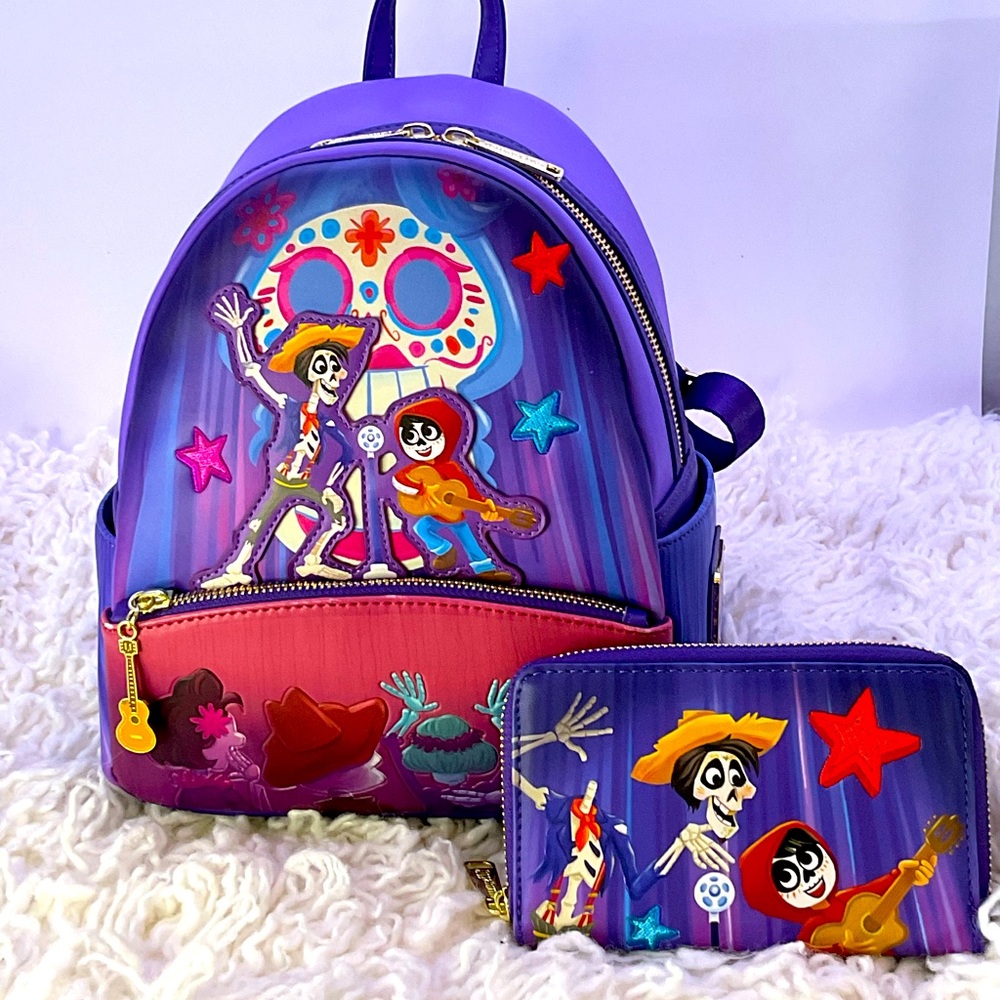 Loungefly Coco Miguel and Hector Performance Mini Backpack & Wallet